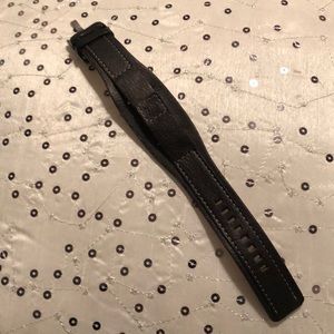 Black Fossil Leather watch band
